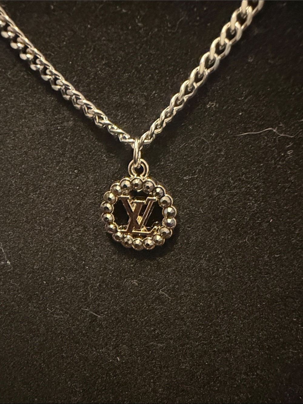 Inspired Silver Circle Pendant Necklace - Picture 2 of 4